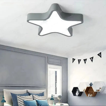 Children's Room Study Lamp Warmromantic Princess Five-pointed Star Ceiling Lamp
