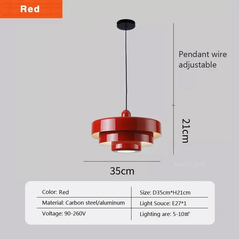 Nordic LED Pendant Light Macaron Carbon Steel Aluminum White Dark Green Orange Illuminations For Restaurant Living Rooms Fixture