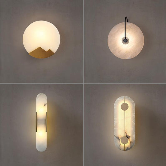 Nordic Dolomite Wall Lamp Bedroom Bedside Lamp Light Luxury Modern Creative Designer Living Room Long Copper Wall Lamp