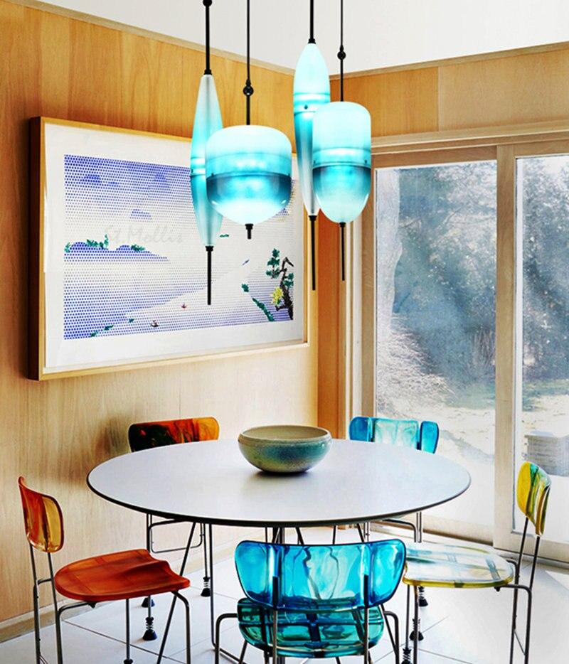 Nordic Art Venice Flow Lake Gradual Glass Chandelier Blue Chromatography Italian Design Lustre Avize Modern Salon
