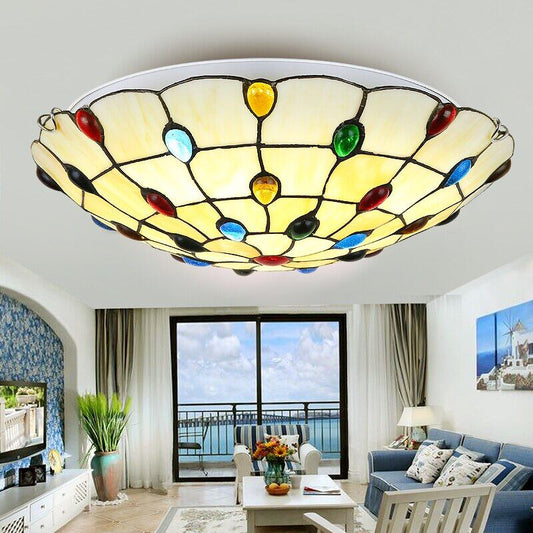 Nordic Europe Colorful Glass Ceiling Lamp LED With 2 Lights Modern Vintage Art Deco Ceiling Lights For Living Room Lobby Bedroom