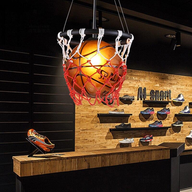 New Pendant Lights Football Glass Basketball Pendant Lamp Kitchen Hanglamp Bedroom Restaurant Children Room Decor Light Fixtures