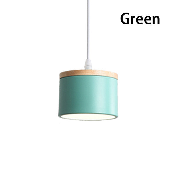 Modern Wooden Art Macron Multi Color Restaurant Small Pendant Light Bedroom Bedhead Long Line Small Pendant Light Warm Lighting