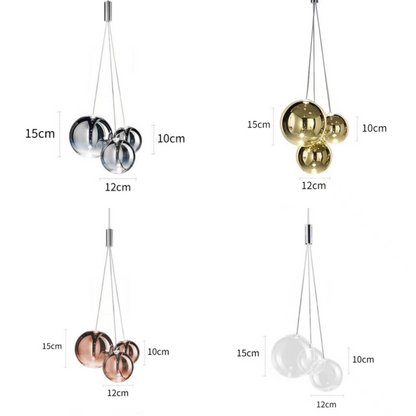 Modern Led Glass Ball Pendant Lamp for Kitchen Dining Room Bedroom Hanging Light Restaurant Chandeliers