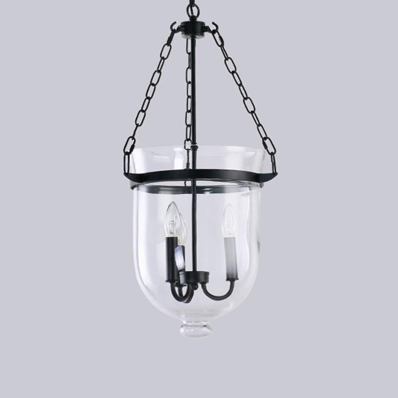 Round American Country Glass Chandelier Candle Lamp Bucket Chandelier