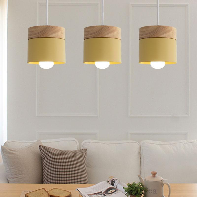 LED Wood Pendant Light Modern Nordic Pendant Lamp LED Pendant Lighting Bedroom Bedside Study Corridor Hotel Pendant Lamps