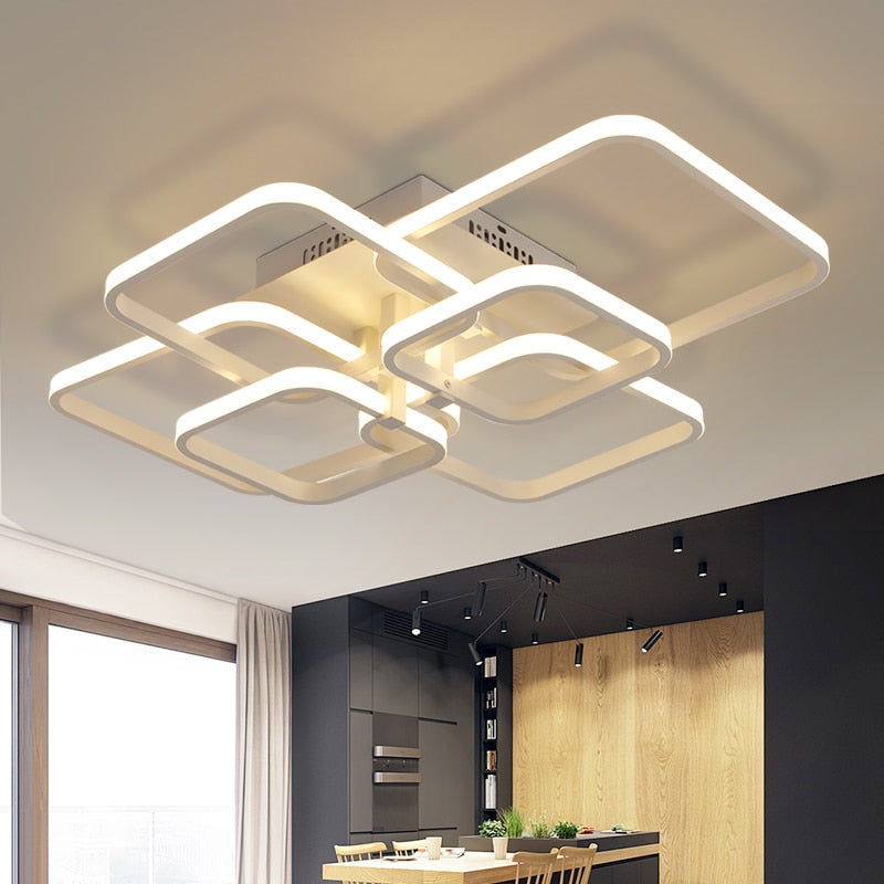 Rectangle Acrylic Aluminum Modern Led ceiling lights for living room bedroom  White Ceiling Lamp Fixtures