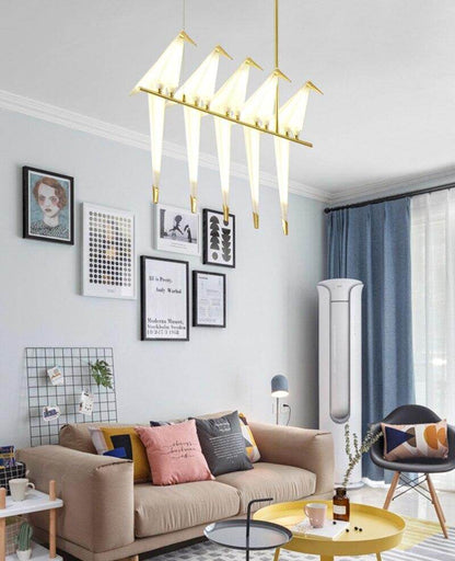 Nordic Bird Iron Pendant Light Paper Crane LED Lamp   Suspension Luminaire Loft Living Room Restaurant Pendant Lamp
