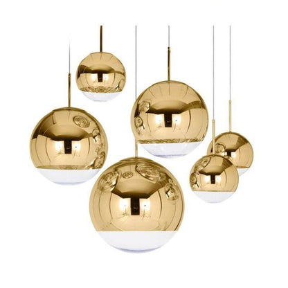 Modern TDixon Pendant Lights Gold Silver Mirror Ball Hanglamp Globe Glass Led Lamp Kitchen Living Room Bedroom Nordic Lamp