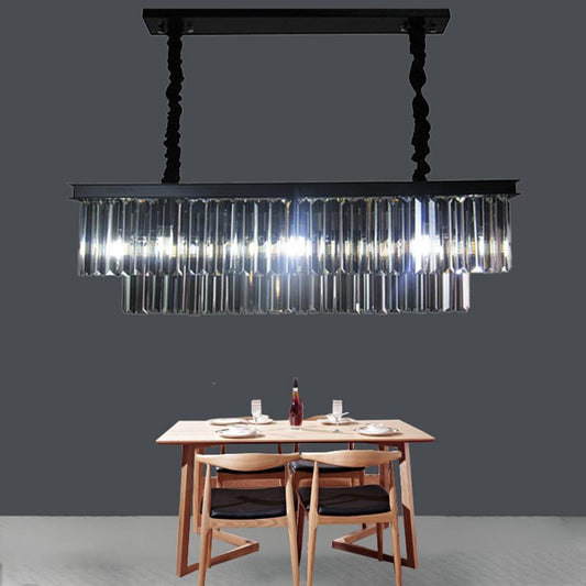 Modern Rectangular Lustre Crystal Chandelier Lighting Crystal Chandeliers Luminaria De Techo Hanglamp Lighting Fixtures