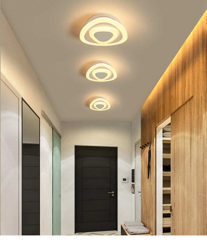 Modern Led Ceiling Lights Dimmable Triangle Art Ceiling Light For Living Room Corridor Hallway White Bedroom Lamp Home Decor