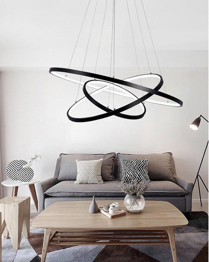 Aluminum Circle Rings Modern LED Chandelier lighting White&Black&Gold Lustre Living Kitchen Dining room nordic lamp luminarias