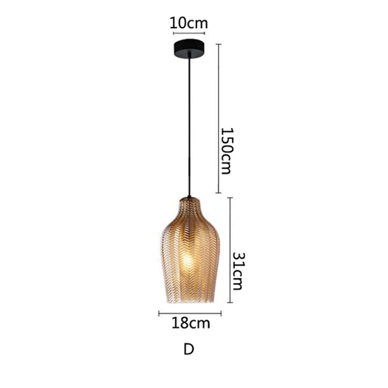 Glass Pendant Lights Restaurant Hanging Lamp Kitchen Island Dining Table Bedroom Bedside Lamp