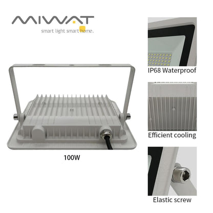 10W 20W 30W 50W 100W LED Flood Light White Floodlight Street Light  Waterproof IP68 Outdoor Garden Lighting Spotlight