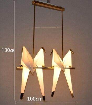 Nordic Bird Iron Pendant Light Paper Crane LED Lamp   Suspension Luminaire Loft Living Room Restaurant Pendant Lamp