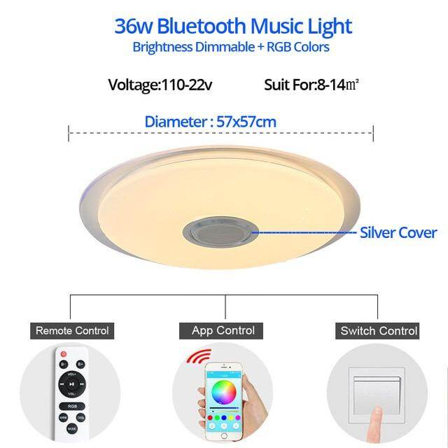 Music LED ceiling Lights RGB APP and Remote control ceiling lamp bedroom 25W 36W 52W living room light lampara de techo