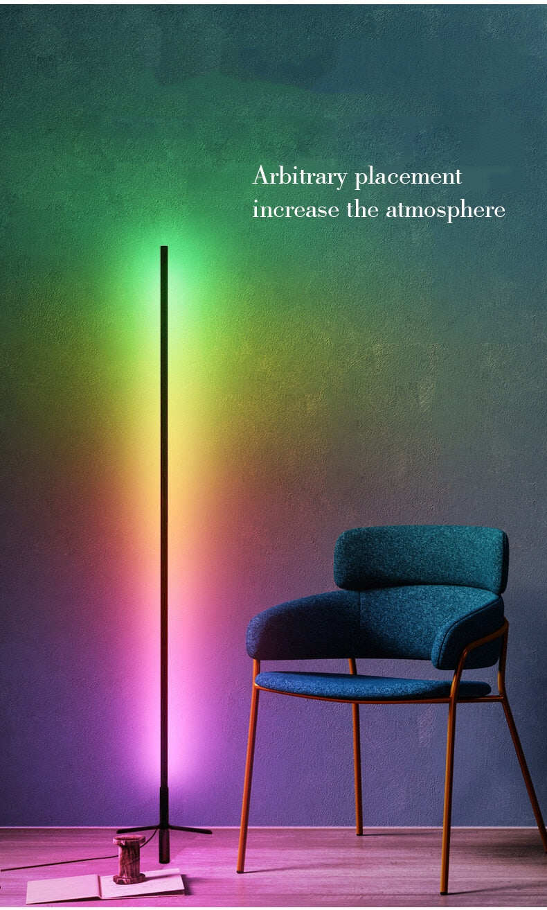 Modern LED floor lamp simple living room bedroom lamp colorful RGB light