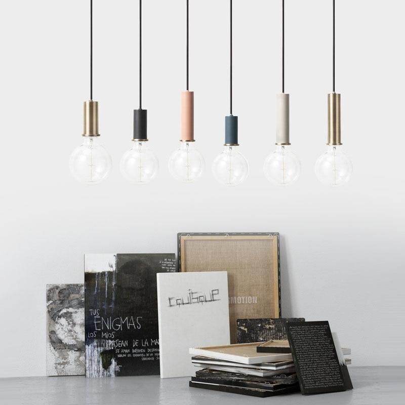 Nordic Simple Bar Hanging Lamp Colored Pendant Light Restaurant, Bedroom, Bedside Lights, Modern Art And Creative Lighting