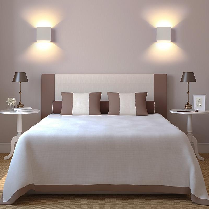 Christmas dimming lampada luminaria LED Aluminium wall light rail project Square LED lamp bedside room bedroom hotel tv lighting