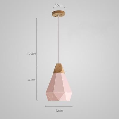 Modern minimalist design pendant lamp Nordic creative colorful led lamp home lighting bar restaurant iron solid wood lamp living