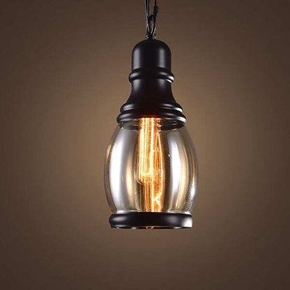 Vintage Loft Pendant Light Industrial Style Amber Glass Lamp Bar/Restaurant Retro Room Bar Bed Room 3 Style Pendant Light