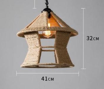Hemp Rope Lamp Retro Creative Personality American Rural Small Chandelier