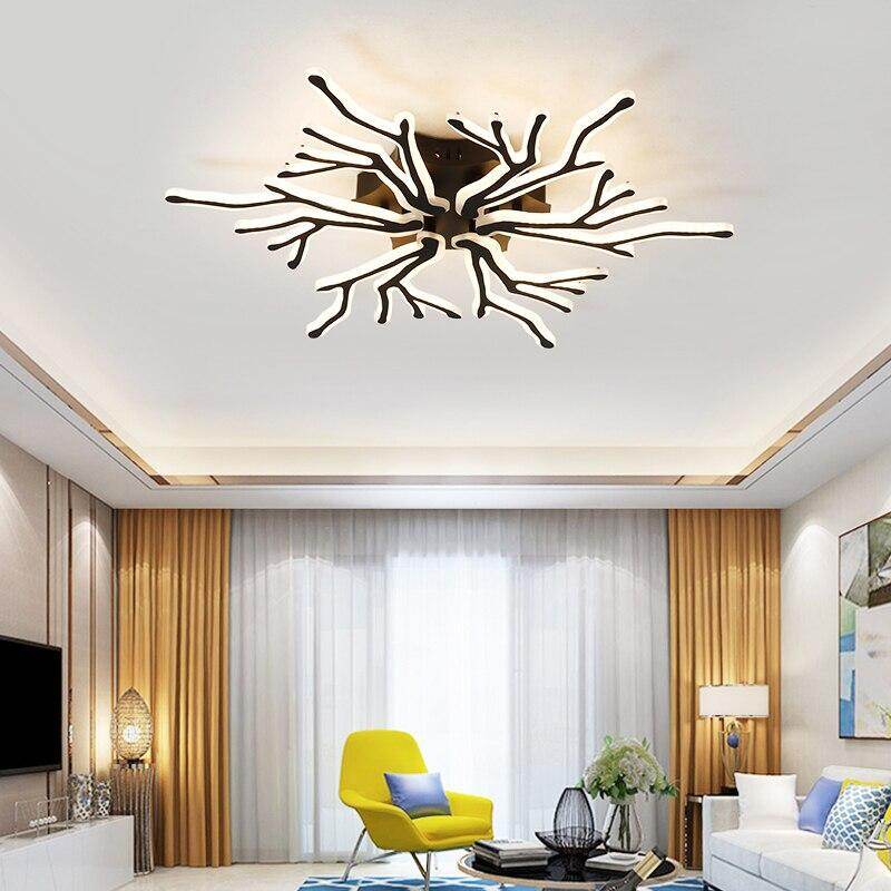 NEW Modern 3/6/9/12/15Arms Black Pendant Lights For Living Room Dining Room Acrylic Aluminum Body LED Pendant Lamp Fixtures