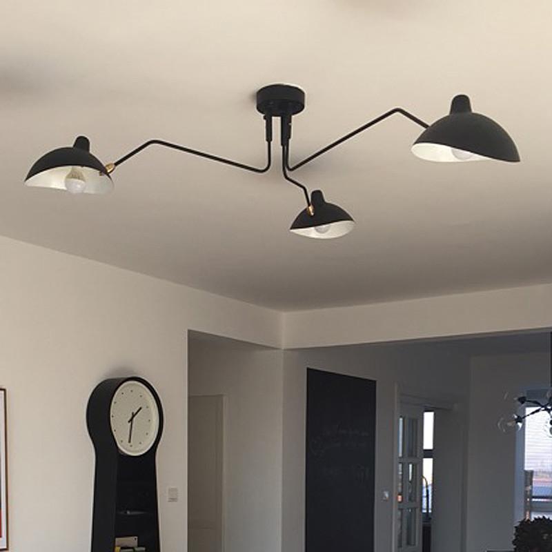 Retro Serge Mouille Pendant Lights Nordic Industrial Simple LED Spider adjustable Lamp Living Bedroom Luminaire Industrial Lamp