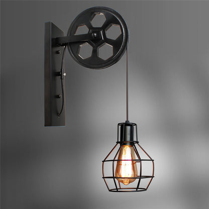 Vintage Wall+Lamps led lamp wall sconces Retro Wall Light fixtures Lifting Pulley bedroom lamp American Industrial mirror light
