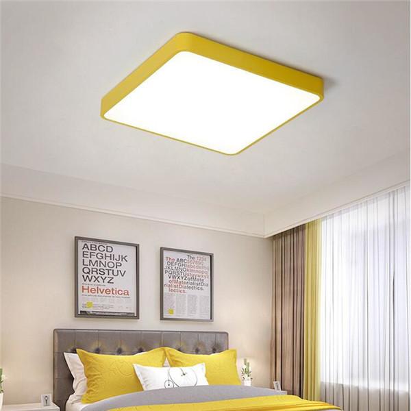 Modern Nordic LED Ceiling Lights Living Room Bedroom Round Corridor Kitchen Lamp Ultra-thin  Kids Room Macarons Remote Control