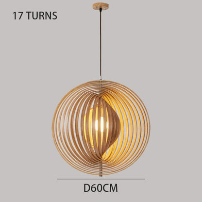 Rotating Moon Pendant Light Nordic Circular wood light dining table light Bedroom Bar Corridor Hanging Lamp