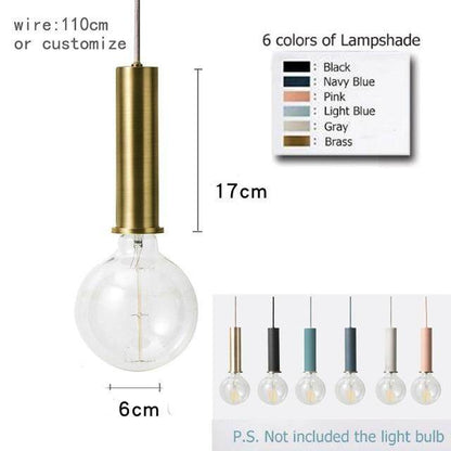 Nordic Simple Bar Hanging Lamp Colored Pendant Light Restaurant, Bedroom, Bedside Lights, Modern Art And Creative Lighting