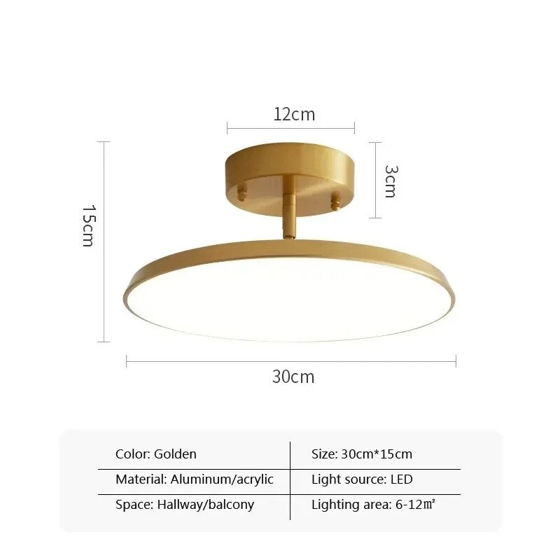 Modern LED Ceiling Light For Living Dining Room Aisle Lamp Rotatable Corridor Balcony Round Copper Light Home Decoration Fixture