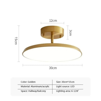 Modern LED Ceiling Light For Living Dining Room Aisle Lamp Rotatable Corridor Balcony Round Copper Light Home Decoration Fixture