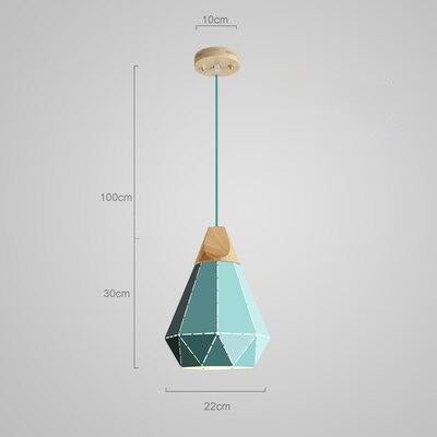 Modern minimalist design pendant lamp Nordic creative colorful led lamp home lighting bar restaurant iron solid wood lamp living