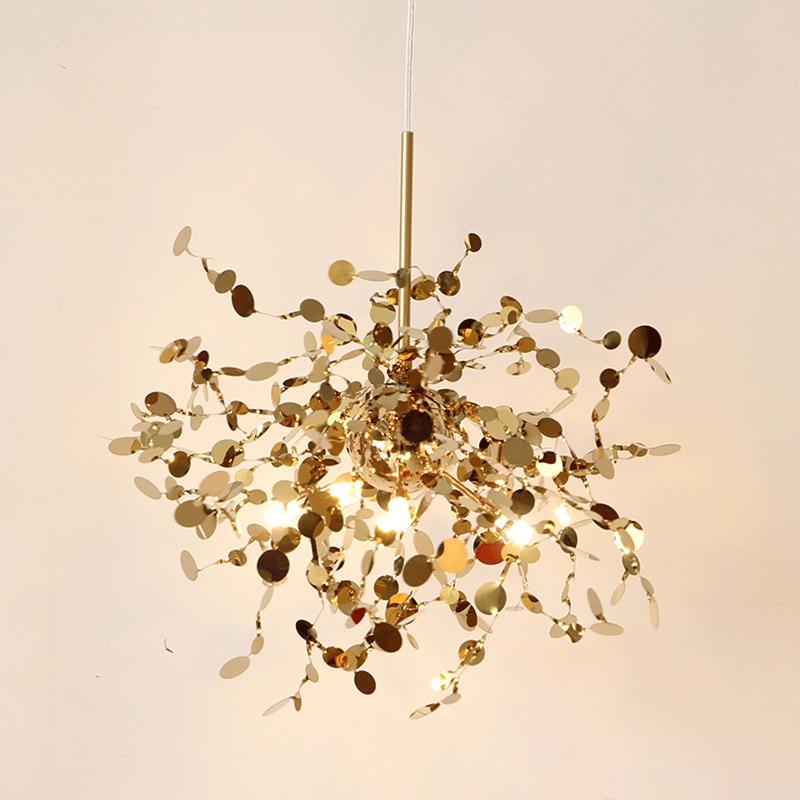 Postmodern Individual G9 Leaf Pendant Light Industrial Lamp Metal Hanging Lights LOFT Suspension Luminaire