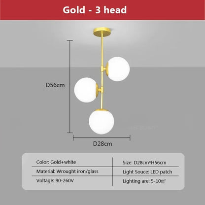 Nordic Multi Head Glass Ceiling Light For Cloakroom Balcony Corridor Aisle Light Entryway Light