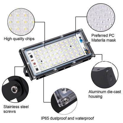100W 50W LED Floodlight  AC RGB Spot light Waterproof Ip66 Outdoor Garden Lighting Led Reflector Cast light Spotlights