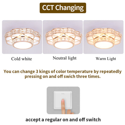 Modern Led Crystal Ceiling Lamp Flower Gold Kitchen Ceiling Lights Aisle Corridor Stairs Plafonnier