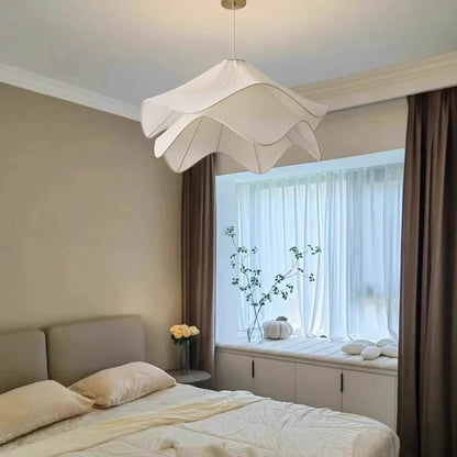 Pendant Lamp LED Nordic Minimalist white fabric flower Chandelier Living Room Bedroom Home Decor Lighting