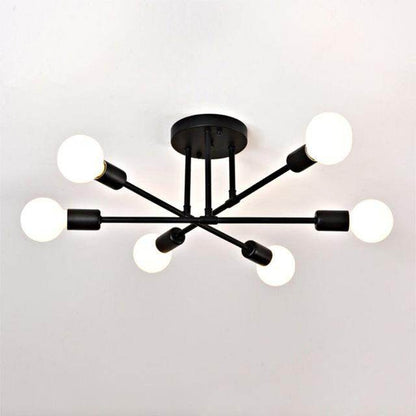6/8 Head LED Industrial Iron Ceiling Light Living Room Lighting Nordic 220V E27 LED Lamp
