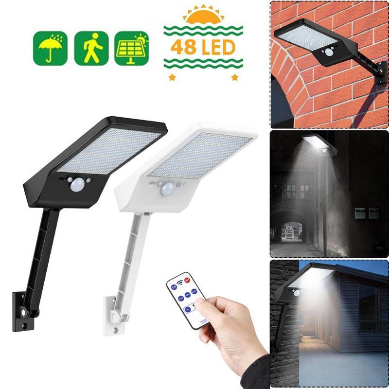 48/56LED Remote Control Solar Light PIR Motion Sensor IP65 Outdoor Wall Street Lamp Waterproof Lamp Lights