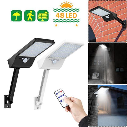 48/56LED Remote Control Solar Light PIR Motion Sensor IP65 Outdoor Wall Street Lamp Waterproof Lamp Lights