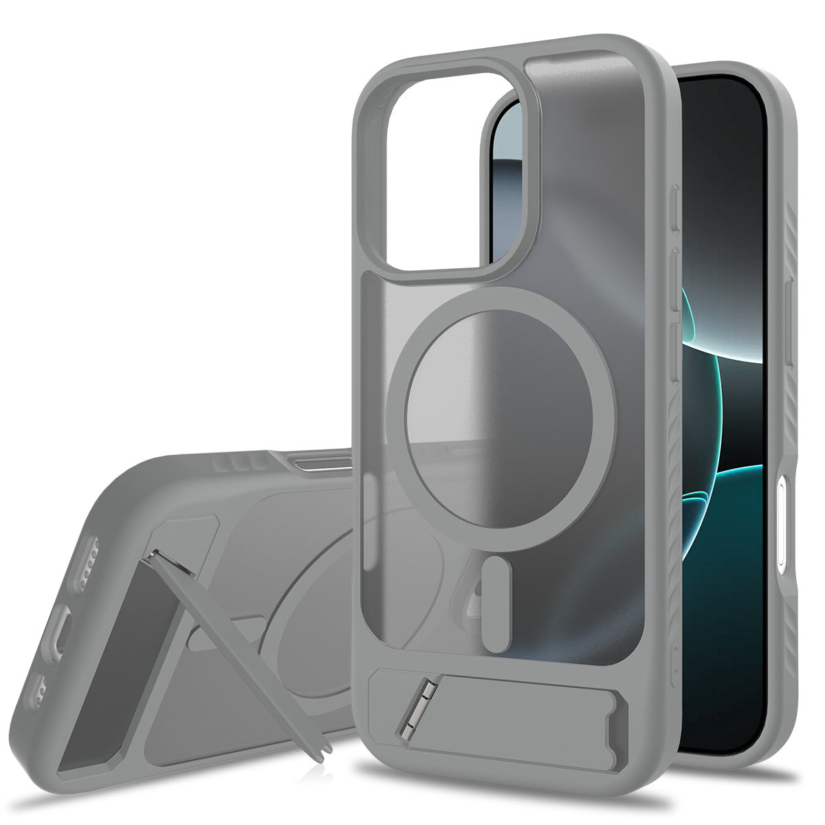 Magnetic Magsafe Case with Holder for IPhone 17 16 15 14 Pro Max Plus IPhone Wireless Charging IPhone 17 Air Cover