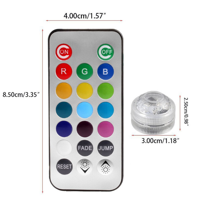 IP68 Waterproof Battery Operated Multi Color Submersible LED Underwater Light for Fish Tank Pond Swimming Pool Wedding Party