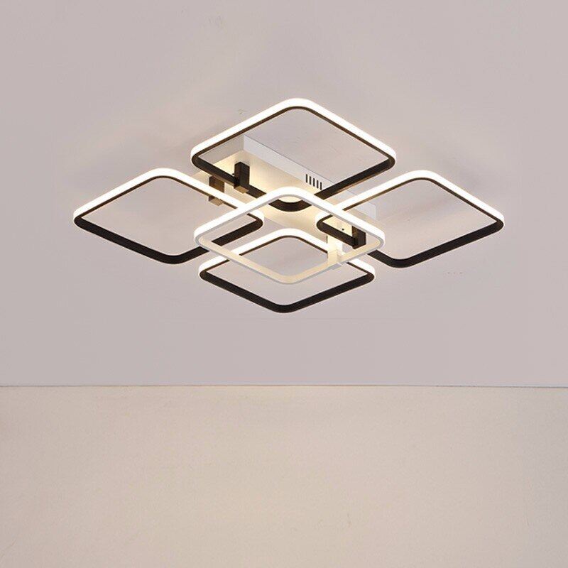 Simple Modern LED Plafon Ceiling Lights For Living Room Indoor Home Decor Bedroom Black Lamp With Remote Control Lustres