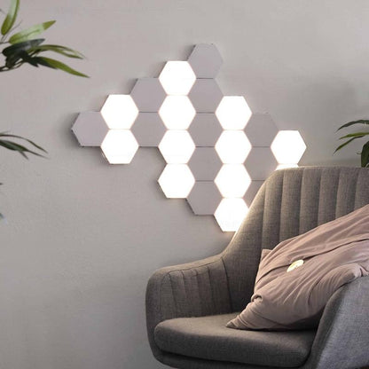 1-65 Pieces DIY Wall Lamp Touch Switch Quantum Lamp LED Hexagonal Lamps Modular Creative Decoration Wall Lampara
