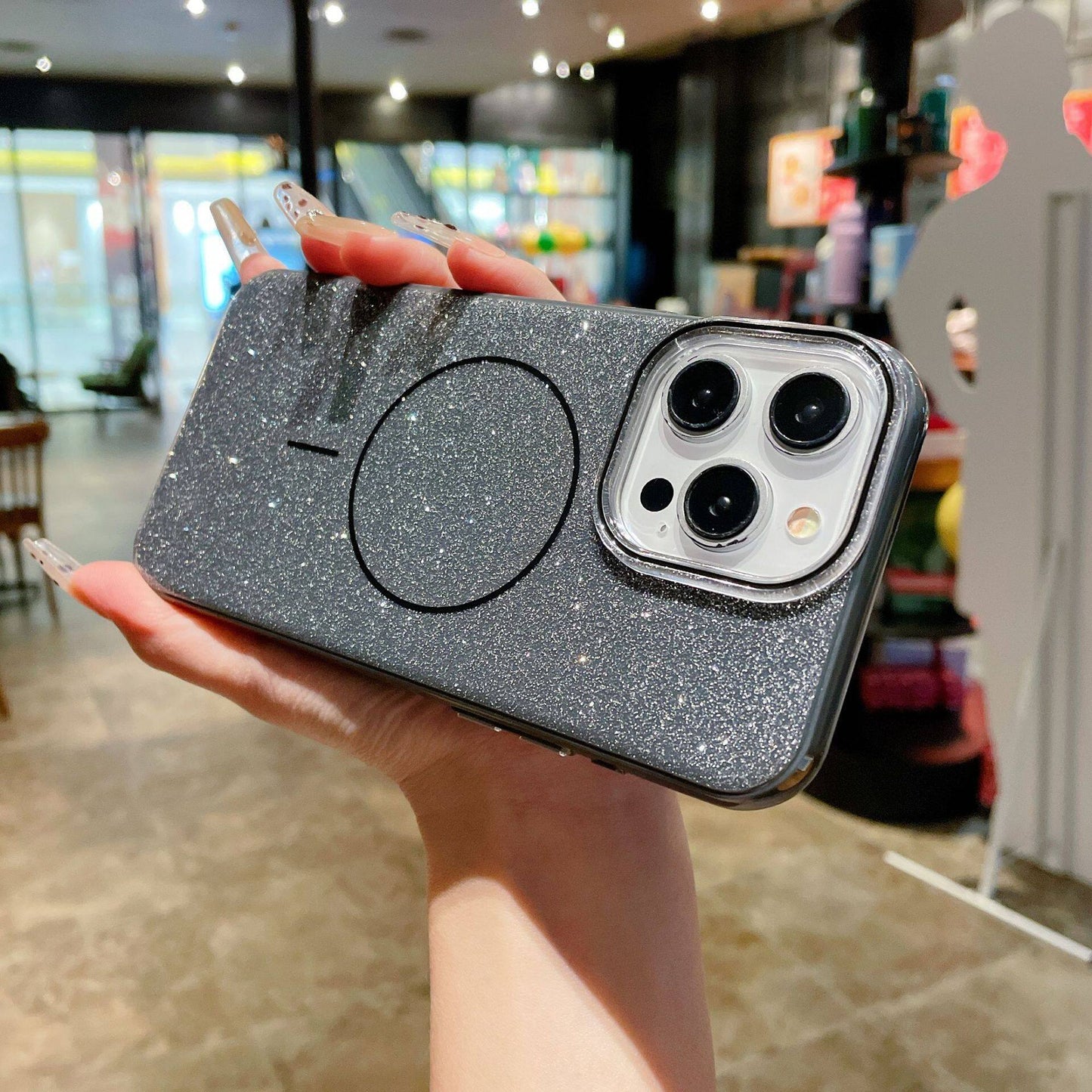 Glitter Bling For Magsafe Phone Case For iPhone 16 15 14 13 Pro Max Plus Magnetic Wireless Charging Fashion Candy Cover