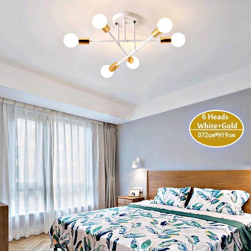 6/8 Head LED Industrial Iron Ceiling Light Living Room Lighting Nordic 220V E27 LED Lamp