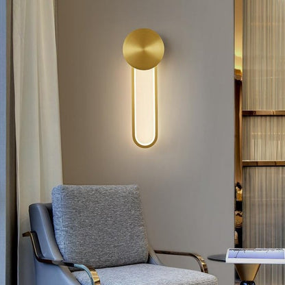 Nordic Gold Pure Copper Bedroom Wall Lamp